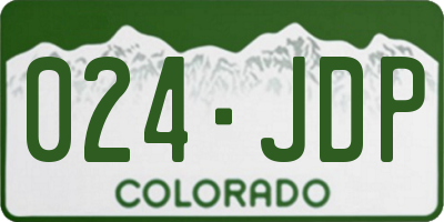 CO license plate 024JDP