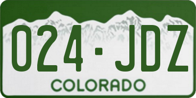 CO license plate 024JDZ