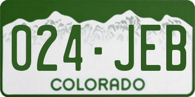 CO license plate 024JEB