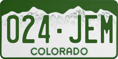 CO license plate 024JEM