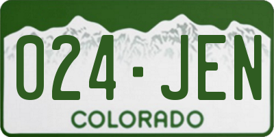 CO license plate 024JEN