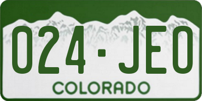 CO license plate 024JEO