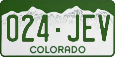 CO license plate 024JEV
