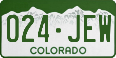 CO license plate 024JEW