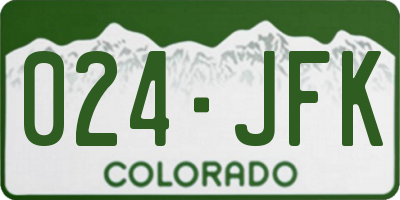 CO license plate 024JFK