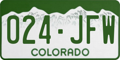 CO license plate 024JFW