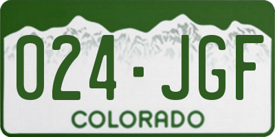 CO license plate 024JGF