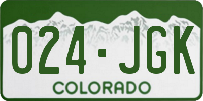 CO license plate 024JGK