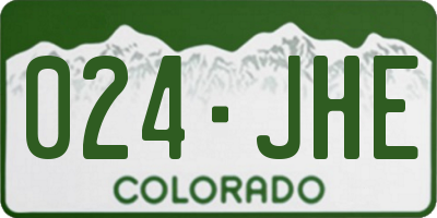 CO license plate 024JHE