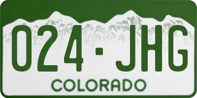 CO license plate 024JHG
