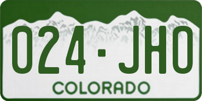 CO license plate 024JHO
