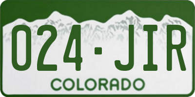 CO license plate 024JIR