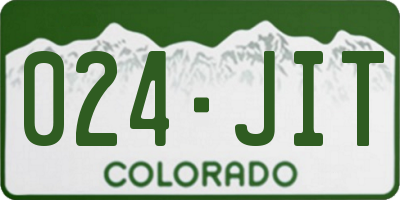 CO license plate 024JIT