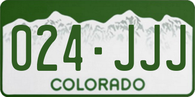 CO license plate 024JJJ