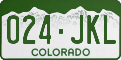 CO license plate 024JKL