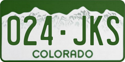 CO license plate 024JKS