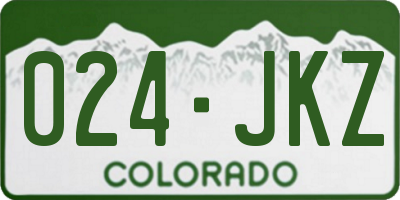 CO license plate 024JKZ