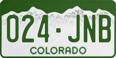 CO license plate 024JNB