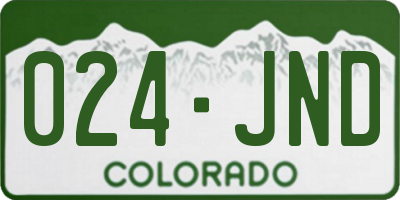 CO license plate 024JND