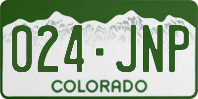 CO license plate 024JNP