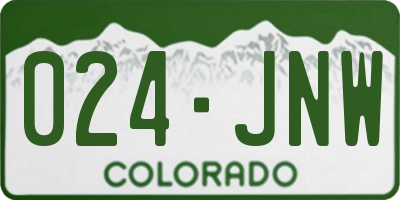 CO license plate 024JNW