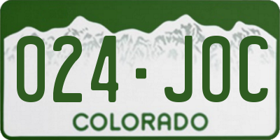 CO license plate 024JOC