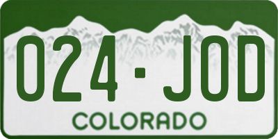 CO license plate 024JOD