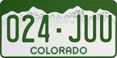 CO license plate 024JUU