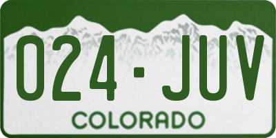 CO license plate 024JUV