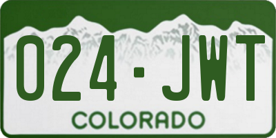 CO license plate 024JWT