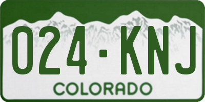 CO license plate 024KNJ