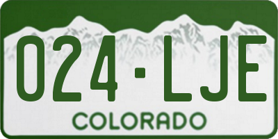 CO license plate 024LJE