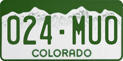 CO license plate 024MUO