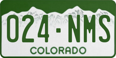 CO license plate 024NMS