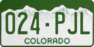 CO license plate 024PJL