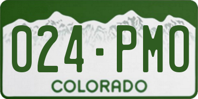 CO license plate 024PMO