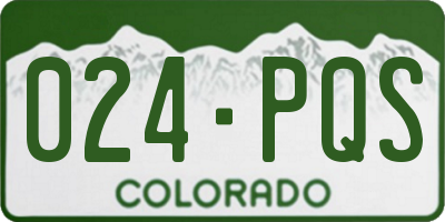 CO license plate 024PQS