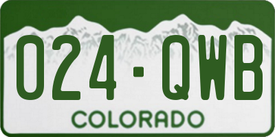 CO license plate 024QWB