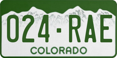CO license plate 024RAE