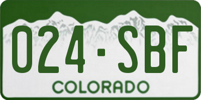 CO license plate 024SBF