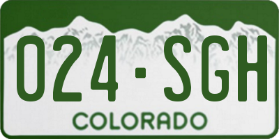 CO license plate 024SGH