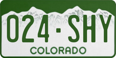 CO license plate 024SHY