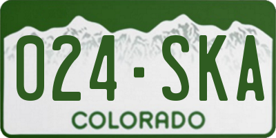 CO license plate 024SKA