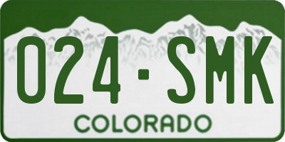 CO license plate 024SMK