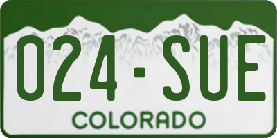 CO license plate 024SUE