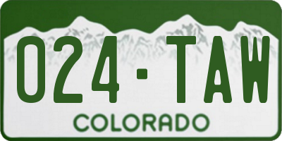 CO license plate 024TAW
