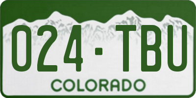 CO license plate 024TBU