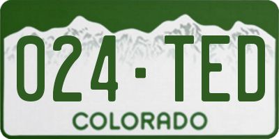 CO license plate 024TED