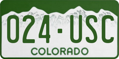 CO license plate 024USC