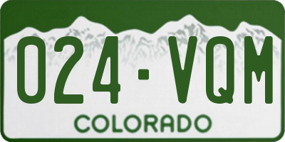 CO license plate 024VQM